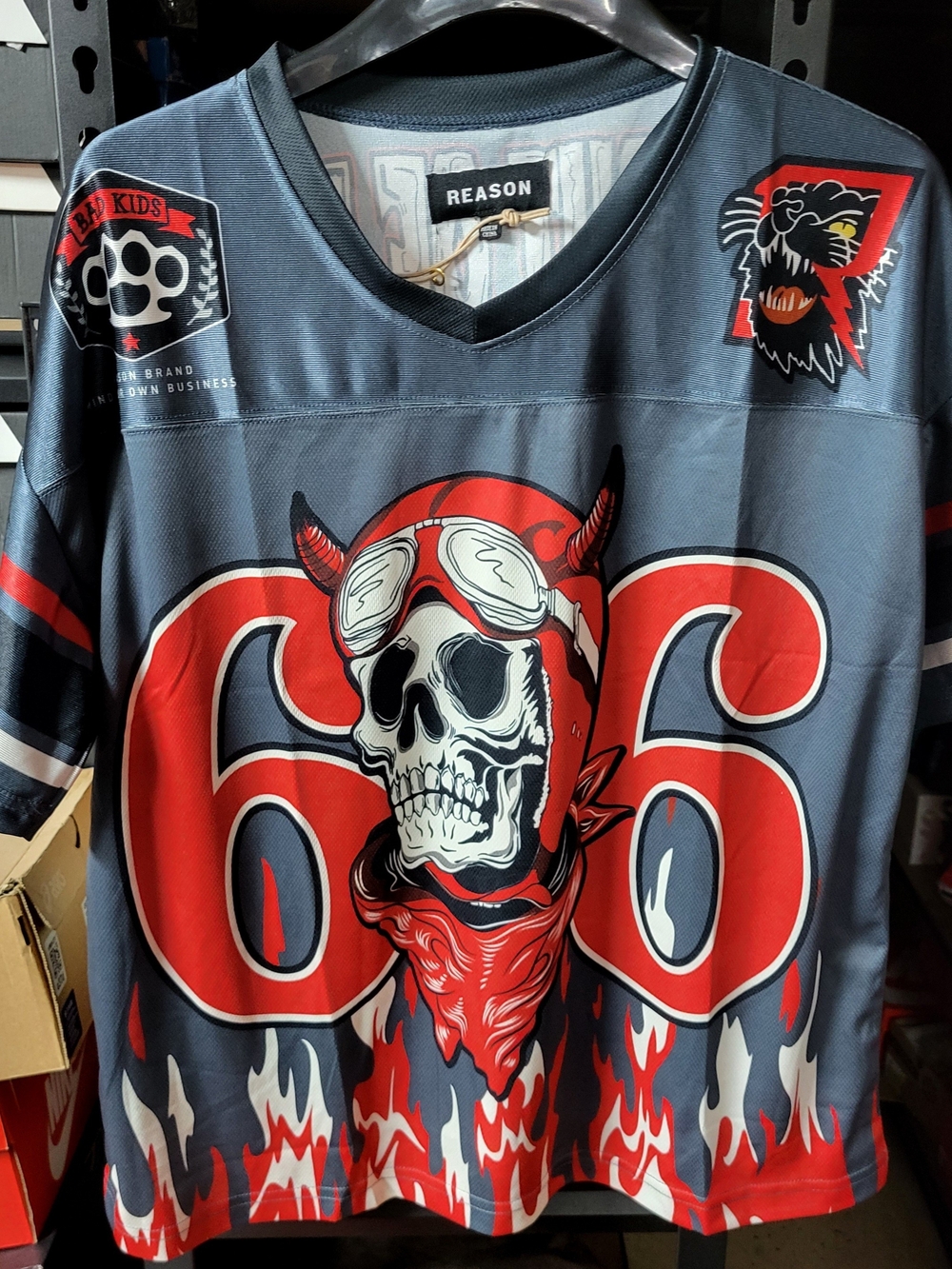 *NEW* REASON Bat Out of Hell Route 66 "Halloween" Jersey Size Men’s Small